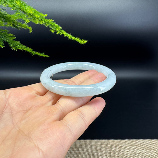 Genuine Burmese Icy Green Jade Jadeite Bangle Bracelet ( 55.3mm )