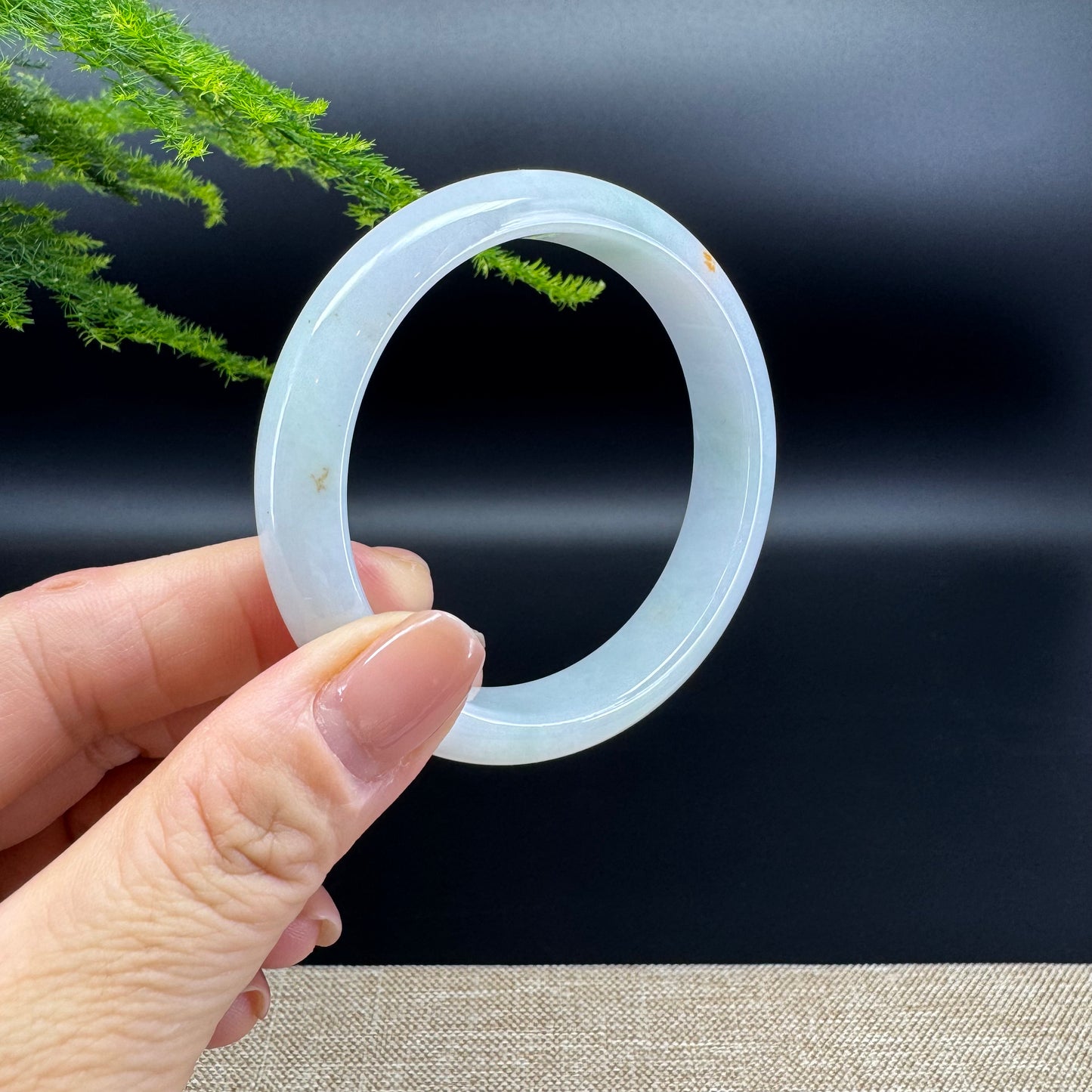 Genuine Burmese Icy Jade Jadeite Bangle Bracelet ( 55.8mm )
