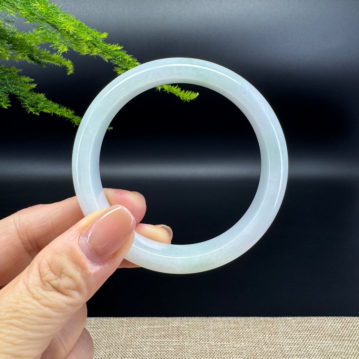 Genuine Burmese Icy Jade Jadeite Bangle Bracelet ( 55.8mm )