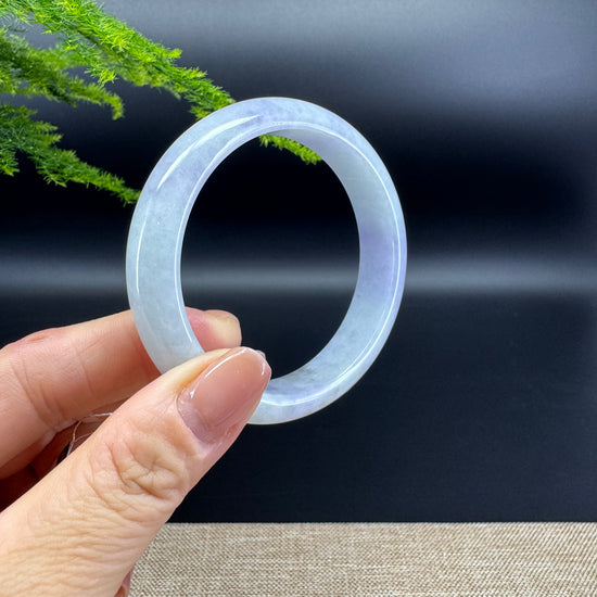 Genuine Burmese Lavender Green Jade Jadeite Bangle Bracelet ( 55.5mm )