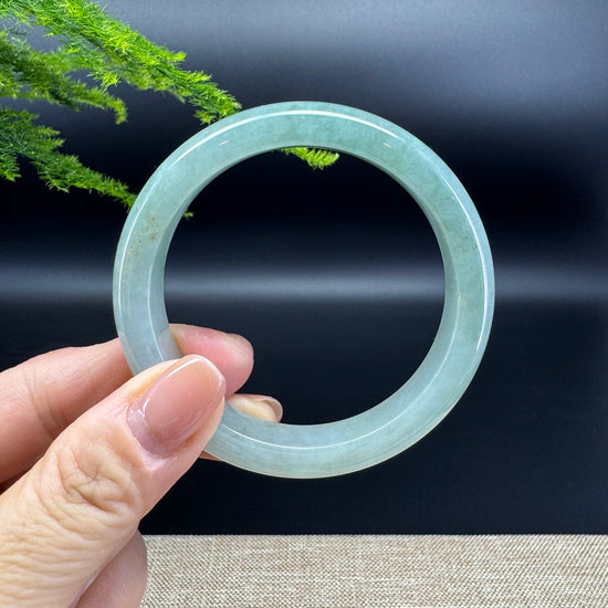 Genuine Burmese Icy Green Jade Jadeite Bangle Bracelet ( 55.3mm )