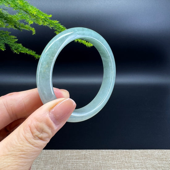 Genuine Burmese Icy Green Jade Jadeite Bangle Bracelet ( 55.3mm )