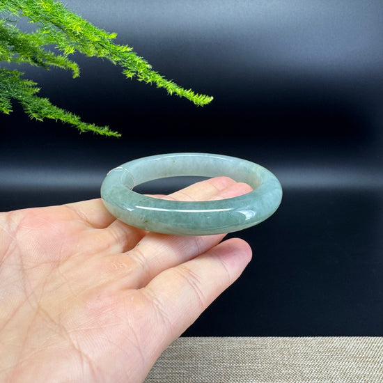 Genuine Burmese Icy Green Jade Jadeite Bangle Bracelet ( 55.3mm )