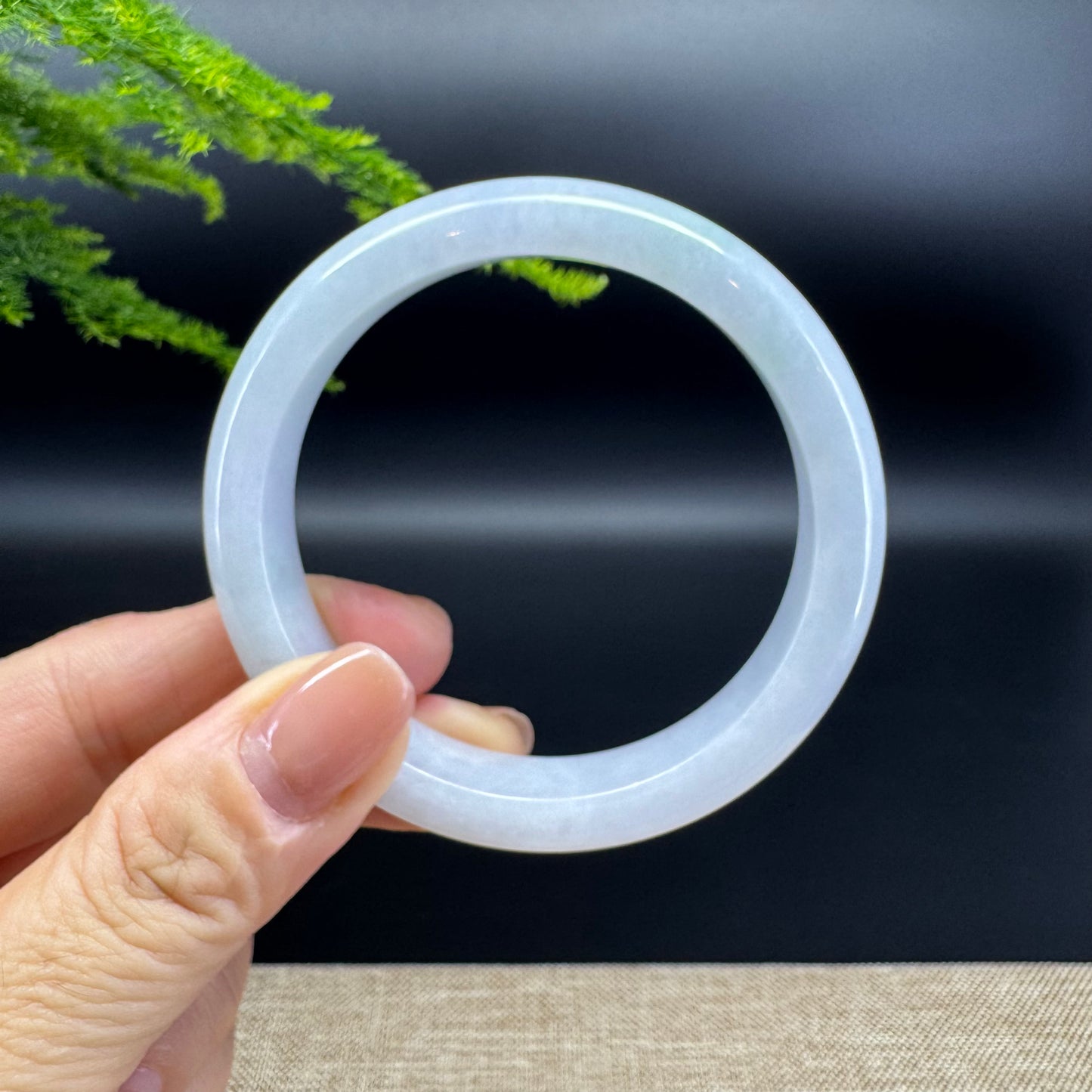 Genuine Burmese Lavender Jade Jadeite Bangle Bracelet ( 55.8mm )
