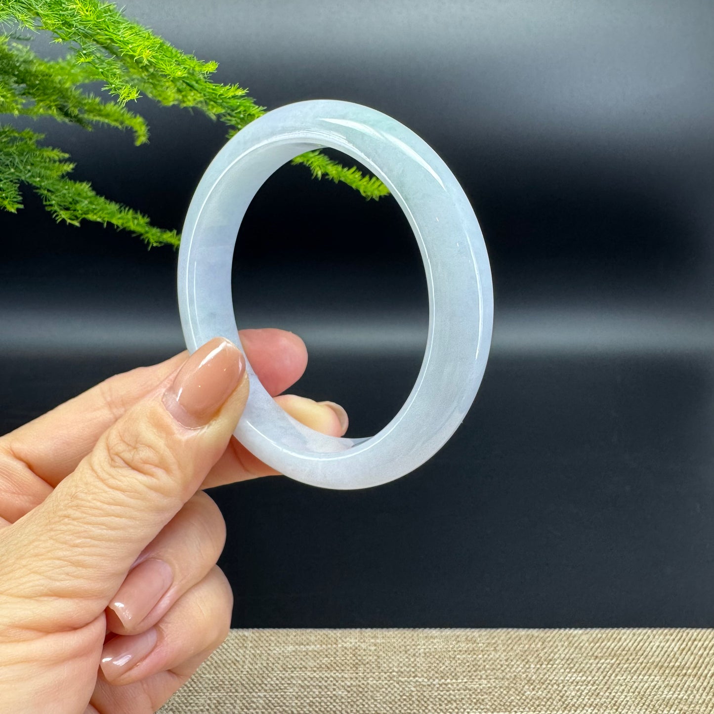 Genuine Burmese Lavender Jade Jadeite Bangle Bracelet ( 55.8mm )