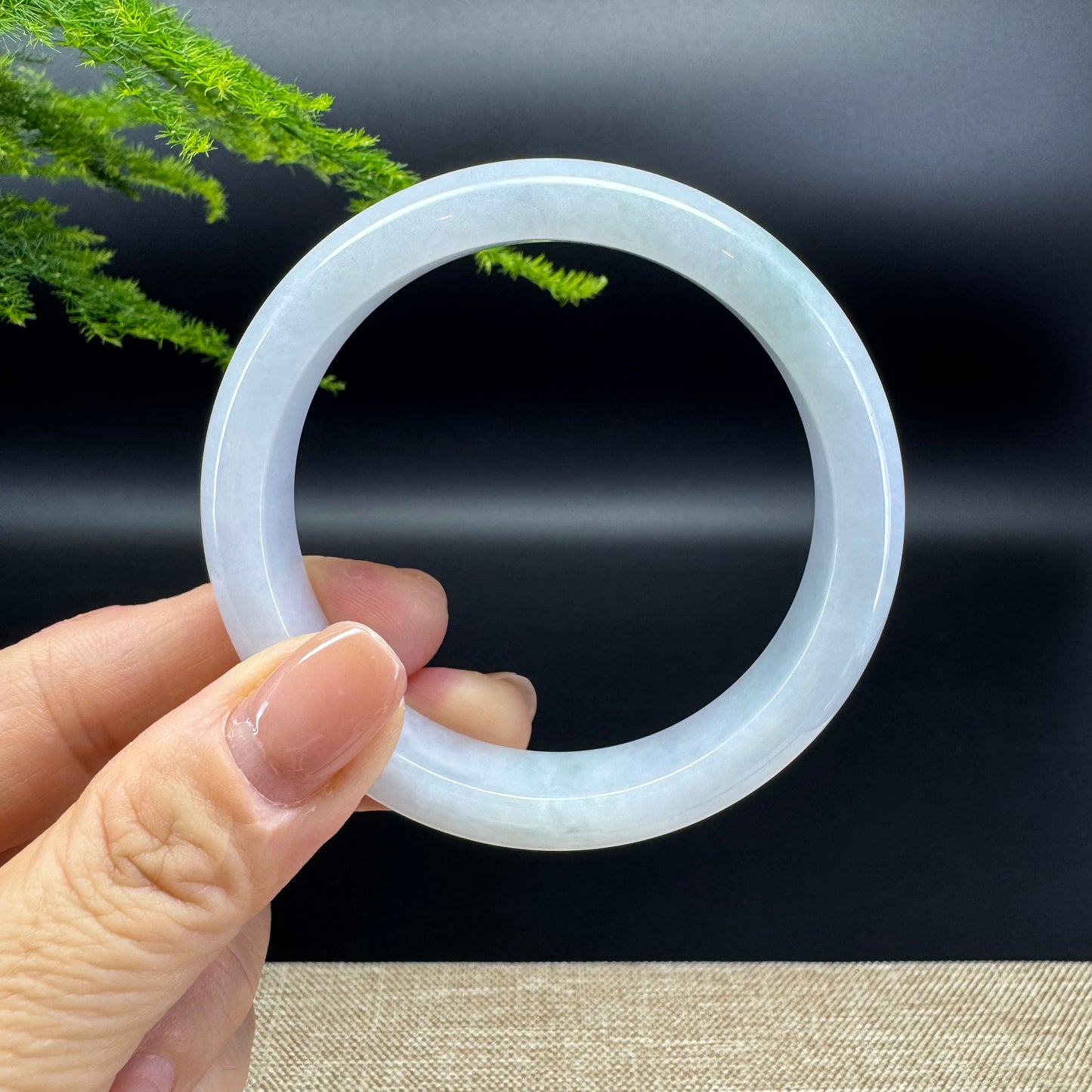 Genuine Burmese Lavender Jade Jadeite Bangle Bracelet ( 55.8mm )