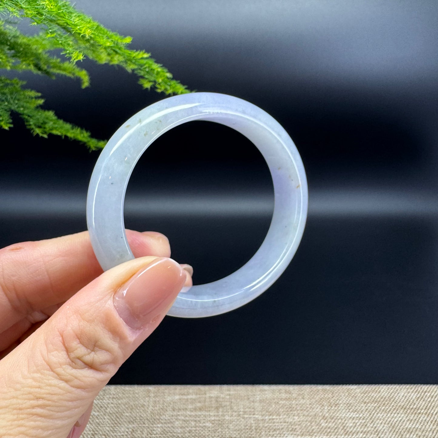 Genuine Burmese Lavender Jade Jadeite Bangle Bracelet ( 55.3*48.6mm )