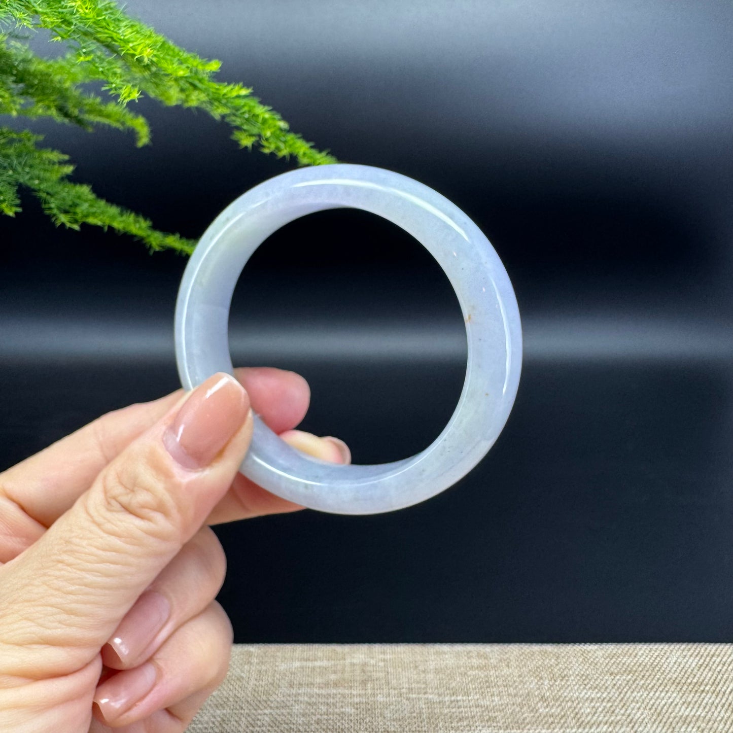 Genuine Burmese Lavender Jade Jadeite Bangle Bracelet ( 55.3*48.6mm )
