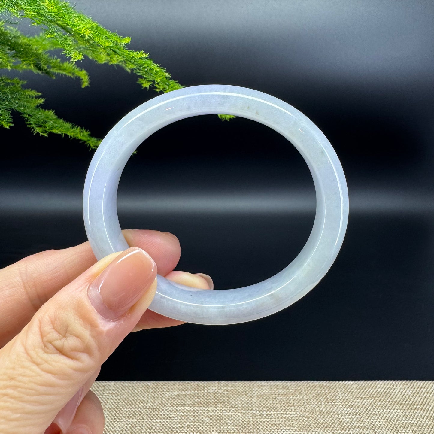 Genuine Burmese Lavender Jade Jadeite Bangle Bracelet ( 55.3*48.6mm )