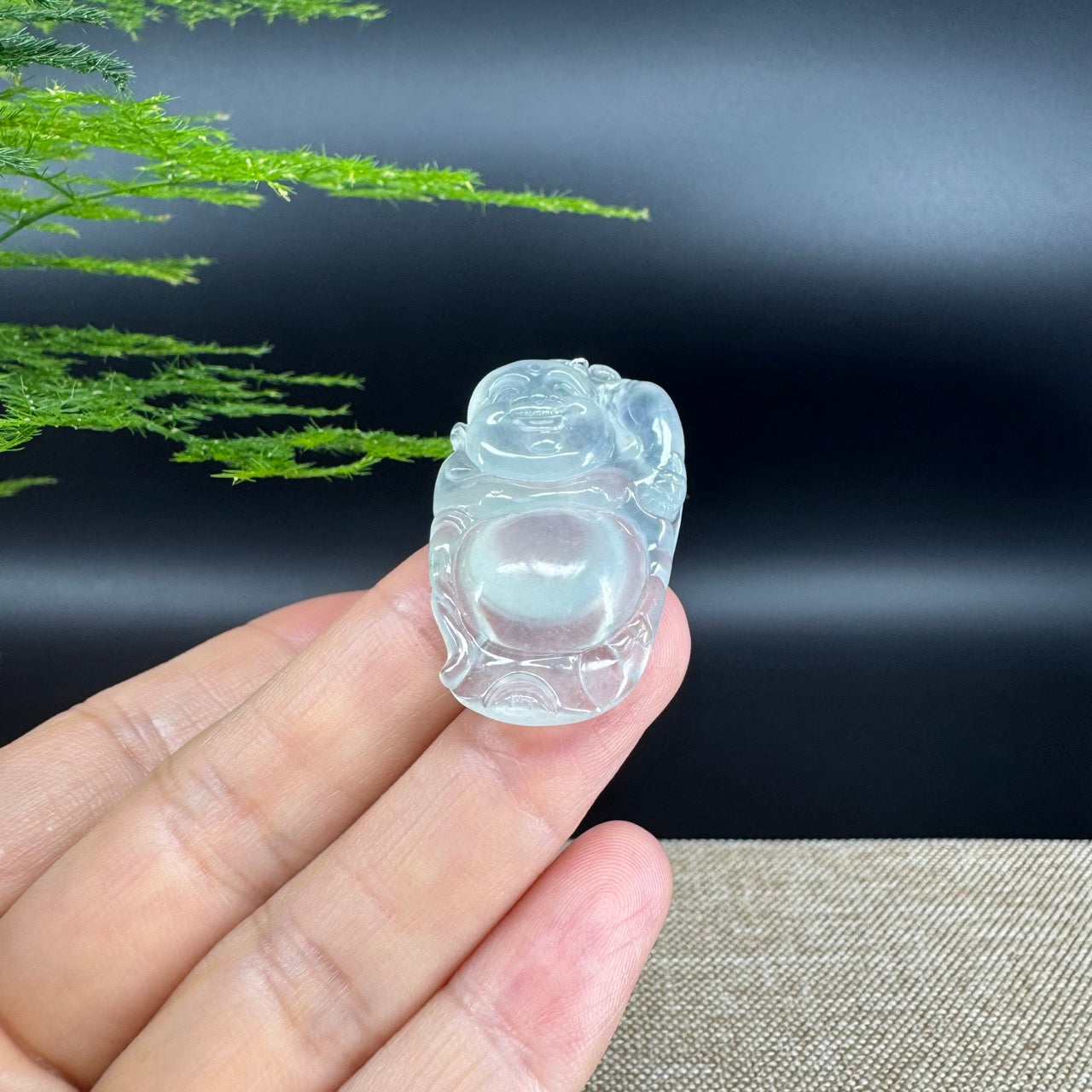 Genuine Burmese Jadeite Jade Happy Buddha Pendant