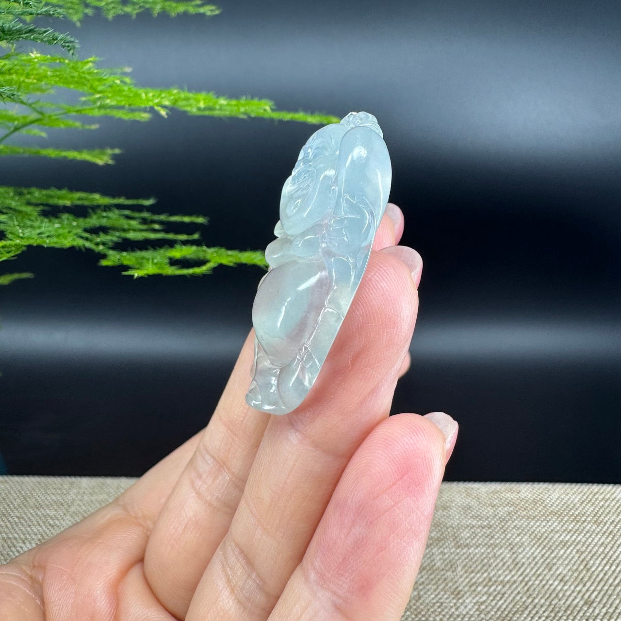 Genuine Burmese Jadeite Jade Happy Buddha Pendant