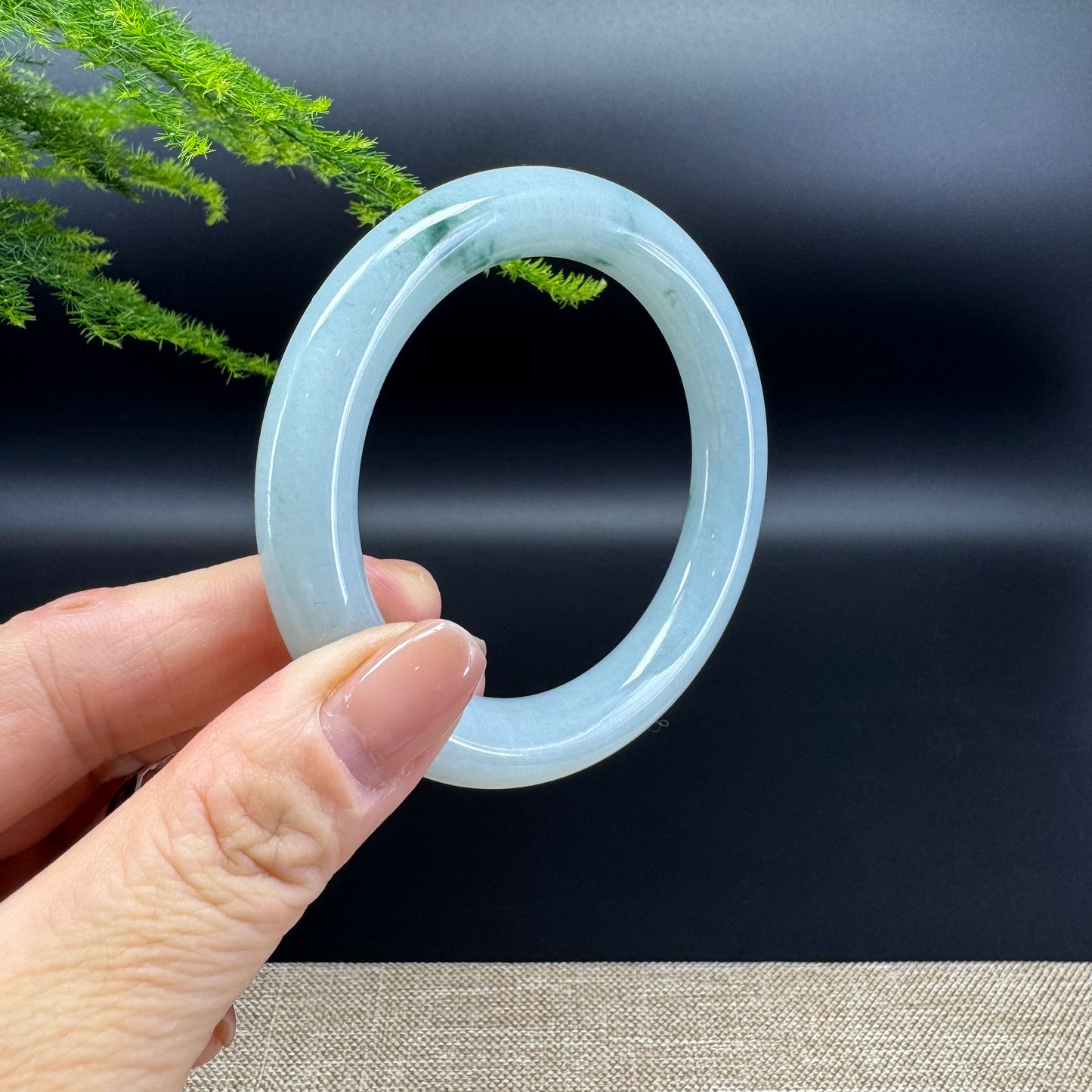 Genuine Burmese Green Jade Jadeite Bangle Bracelet (55.6mm)