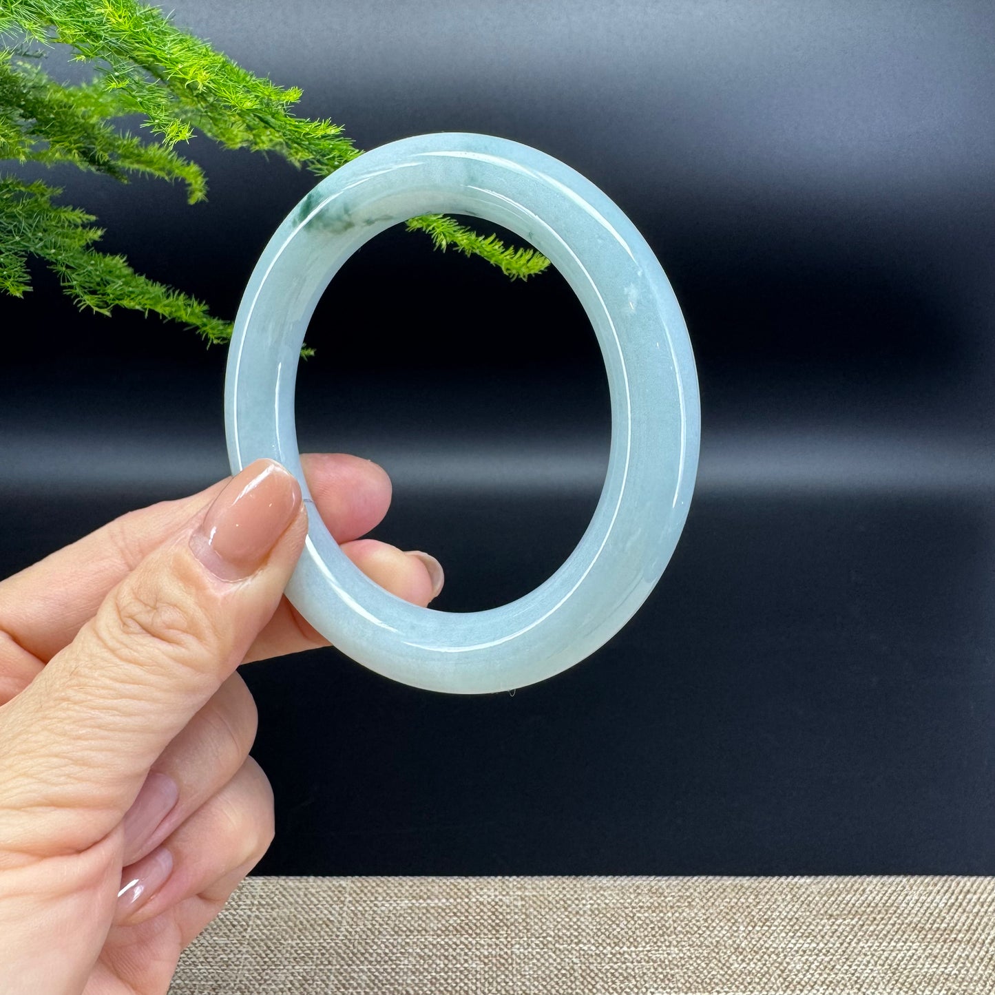 Genuine Burmese Green Jade Jadeite Bangle Bracelet (55.6mm)