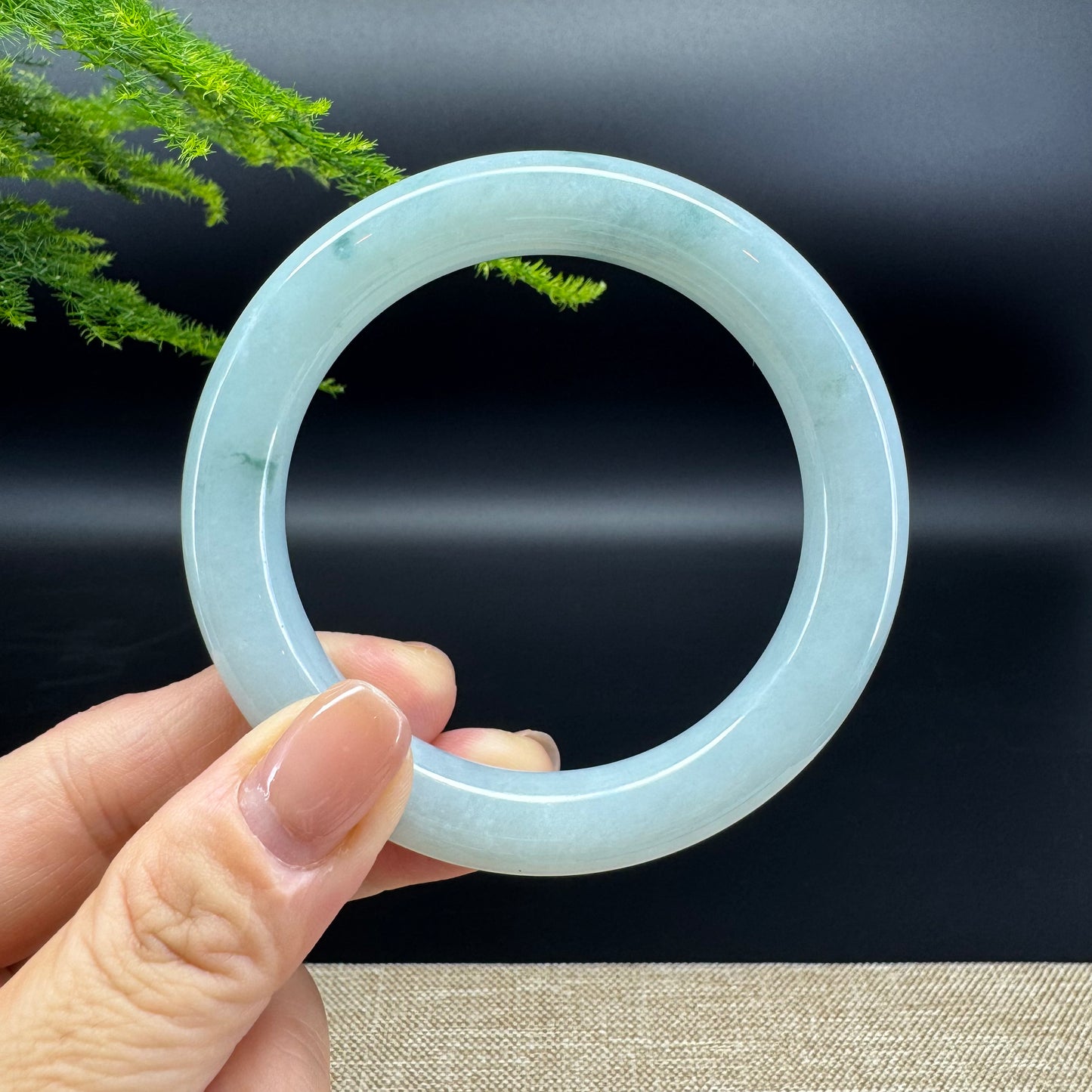 Genuine Burmese Green Jade Jadeite Bangle Bracelet (55.6mm)