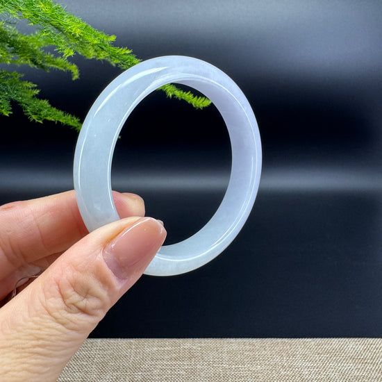 Genuine Burmese Lavender Green Jade Jadeite Bangle Bracelet ( 55.9mm )