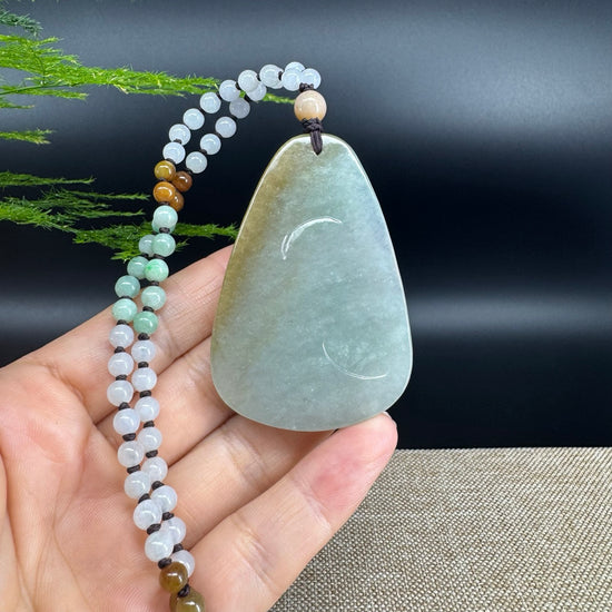 RealJade® Co.  Genuine Burmese Jadeite Jade Yellow Green Happy Buddha Pendant Necklace