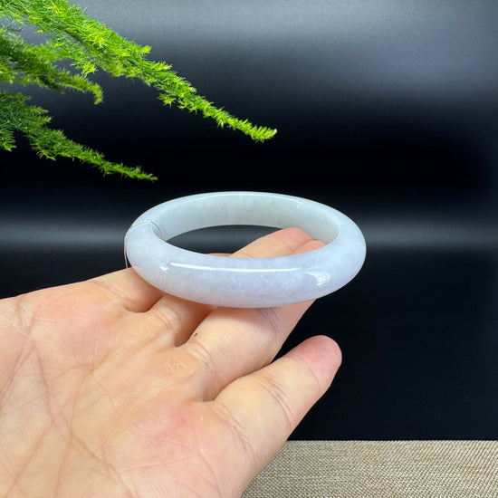 Genuine Burmese Lavender Green Jade Jadeite Bangle Bracelet ( 55.9mm )