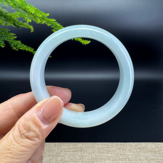 Genuine Burmese Lavender Green Jade Jadeite Bangle Bracelet ( 55.1mm )