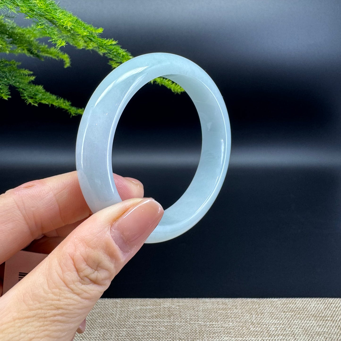 Genuine Burmese Lavender Green Jade Jadeite Bangle Bracelet ( 55.1mm )