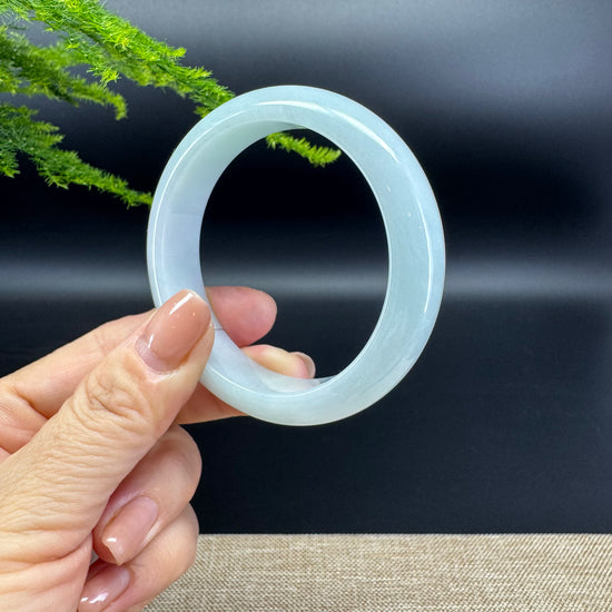 Genuine Burmese Lavender Green Jade Jadeite Bangle Bracelet ( 55.1mm )