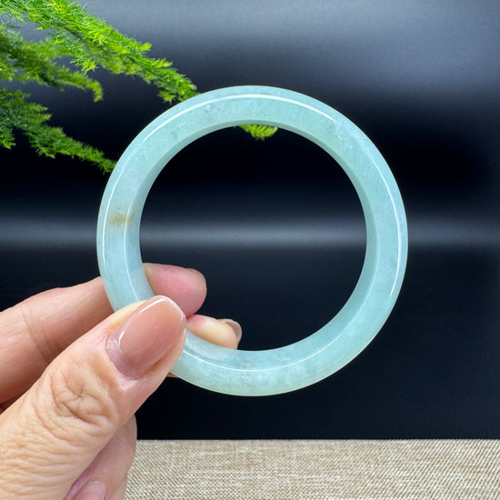 Genuine Burmese Icy Green Jade Jadeite Bangle Bracelet ( 55.8mm )