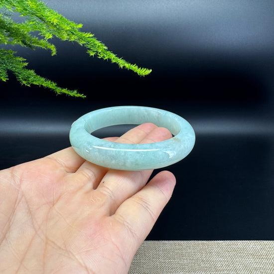 Genuine Burmese Icy Green Jade Jadeite Bangle Bracelet ( 55.8mm )