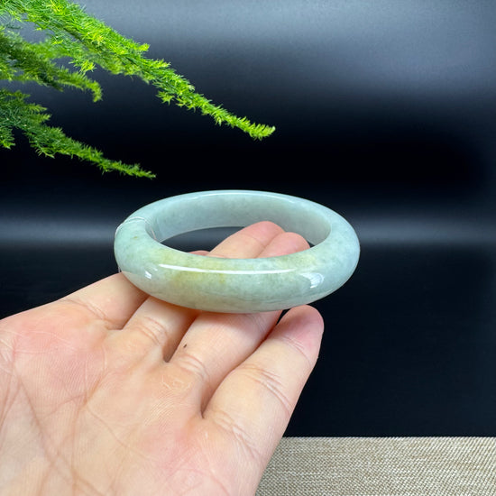 Genuine Burmese Yellow Green Jade Jadeite Bangle Bracelet ( 55.2mm )