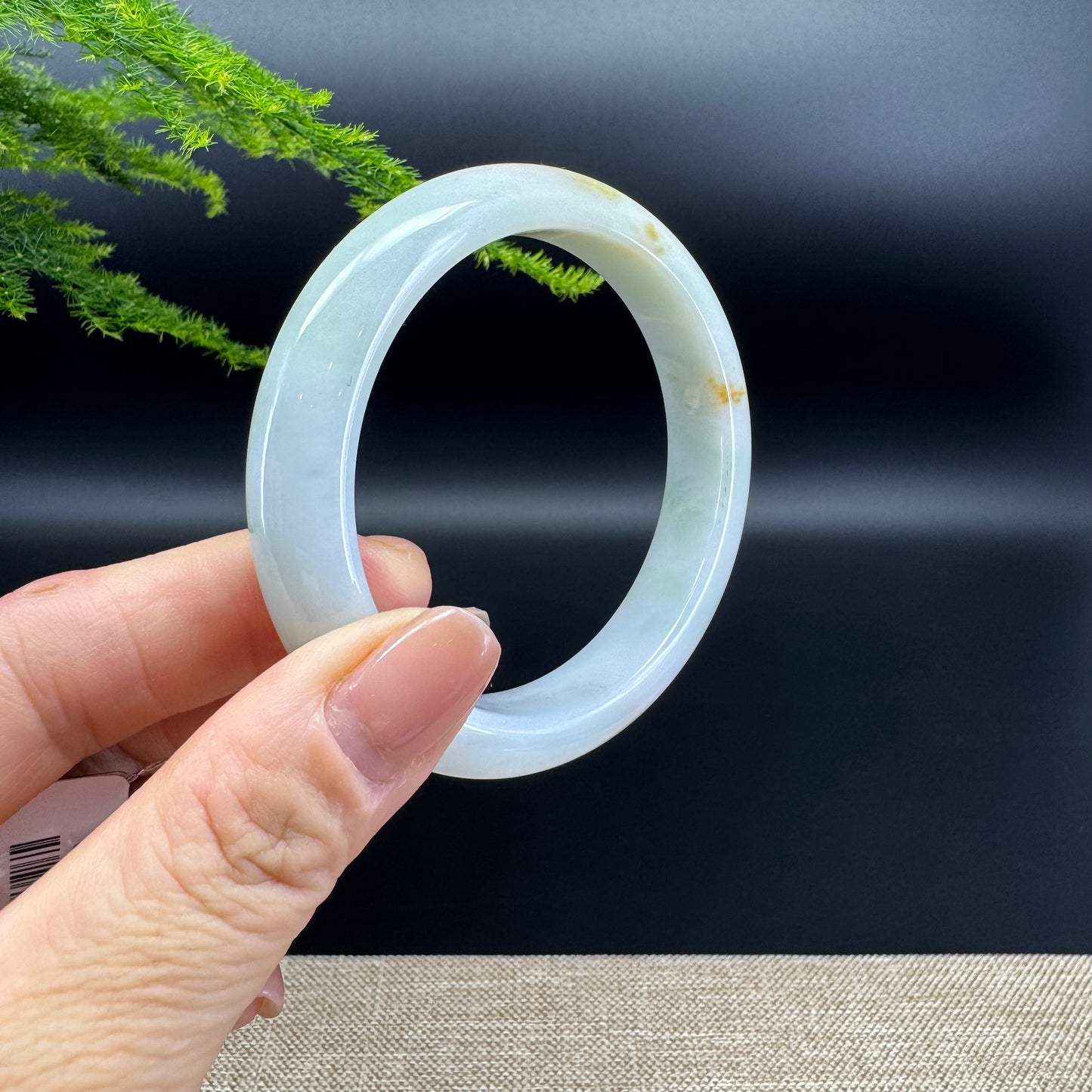 Genuine Burmese Yellow Green Jade Jadeite Bangle Bracelet ( 55.9mm )