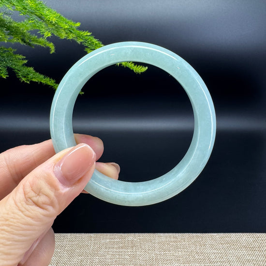 Genuine Burmese Icy Green Jade Jadeite Bangle Bracelet ( 55.5mm )