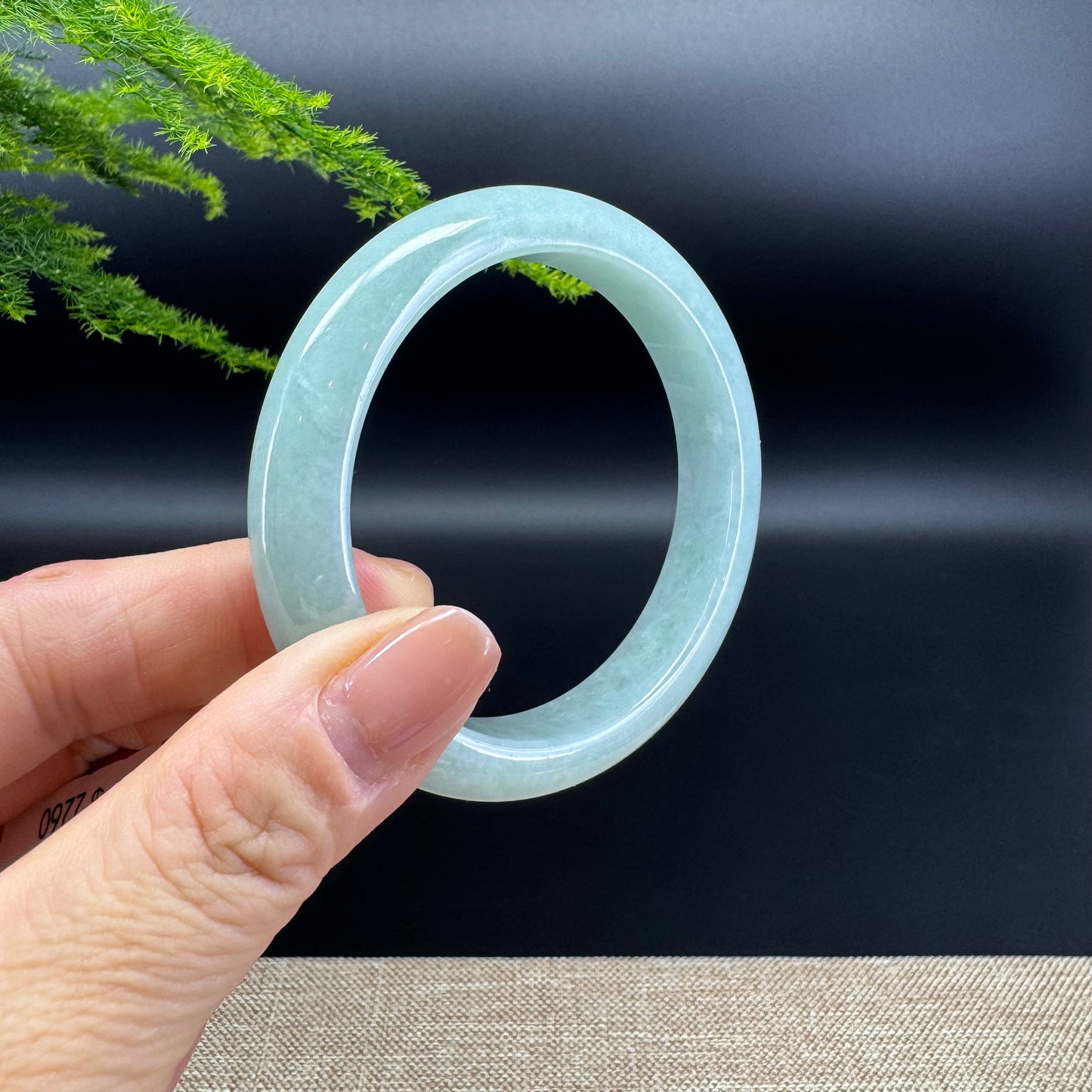Genuine Burmese Icy Green Jade Jadeite Bangle Bracelet ( 55.5mm )
