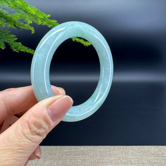Genuine Burmese Icy Green Jade Jadeite Bangle Bracelet ( 55.9mm )