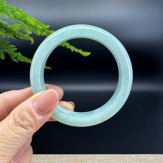 Genuine Burmese Icy Green Jade Jadeite Bangle Bracelet ( 55.9mm )