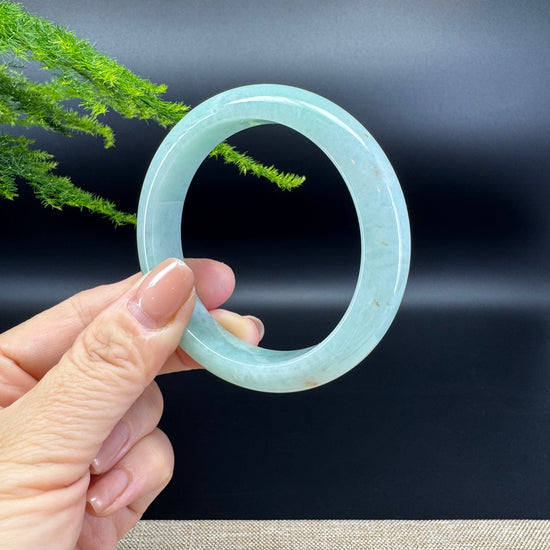 Genuine Burmese Icy Green Jade Jadeite Bangle Bracelet ( 55.9mm )