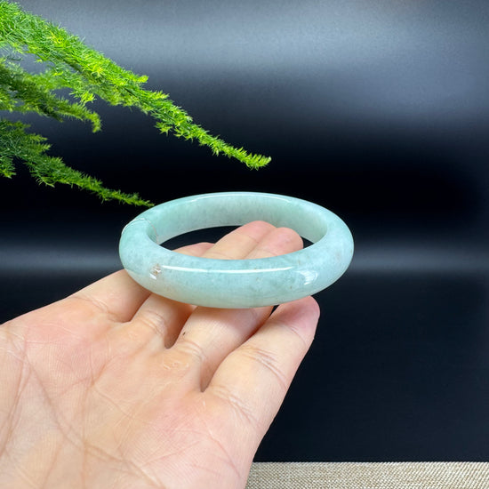 Genuine Burmese Icy Green Jade Jadeite Bangle Bracelet ( 55.9mm )