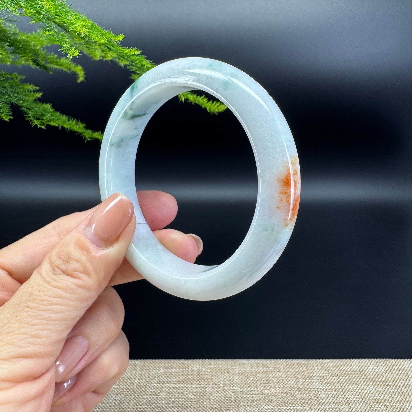 Genuine Burmese Yellow Green Jade Jadeite Bangle Bracelet ( 55.3mm)