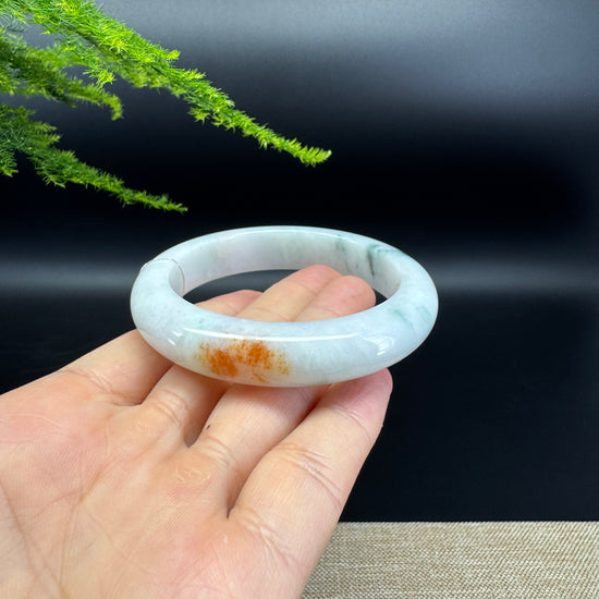 Genuine Burmese Yellow Green Jade Jadeite Bangle Bracelet ( 55.3mm)