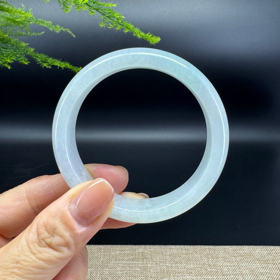 Genuine Burmese Icy Green Jade Jadeite Bangle Bracelet ( 55.6mm )