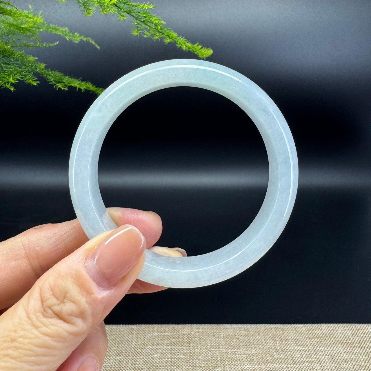 Genuine Burmese Icy Green Jade Jadeite Bangle Bracelet ( 55.6mm )