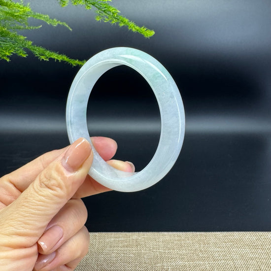 Genuine Burmese Icy Green Jade Jadeite Bangle Bracelet ( 55.6mm )