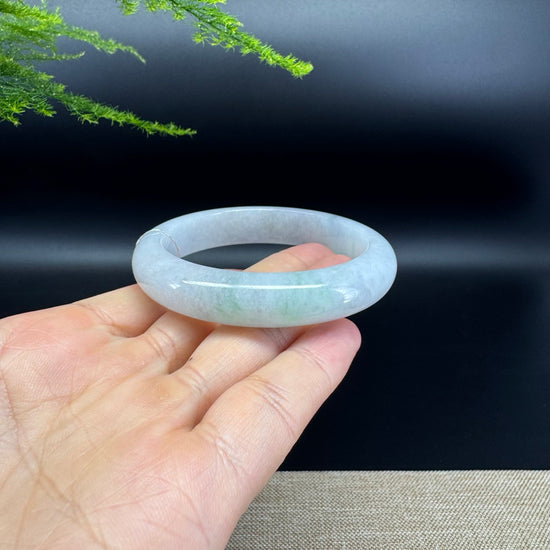 Genuine Burmese Icy Green Jade Jadeite Bangle Bracelet ( 55.6mm )
