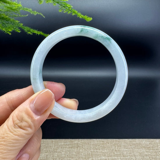 Genuine Burmese Green Jade Jadeite Bangle Bracelet ( 55.3mm )