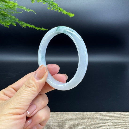 Genuine Burmese Green Jade Jadeite Bangle Bracelet ( 55.3mm )