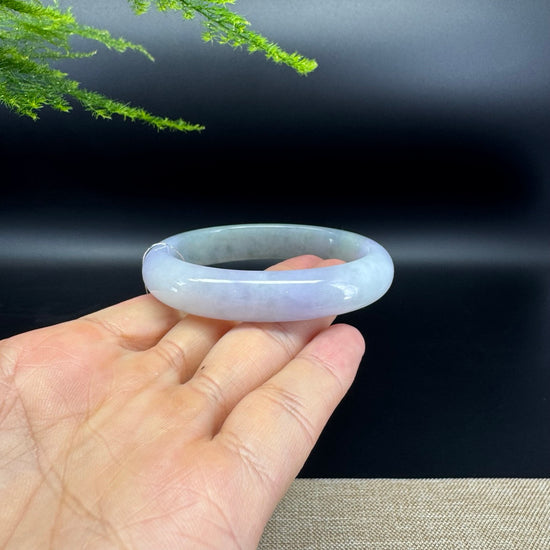 Genuine Burmese Lavender Green Jade Jadeite Bangle Bracelet ( 55.3*48.3mm )