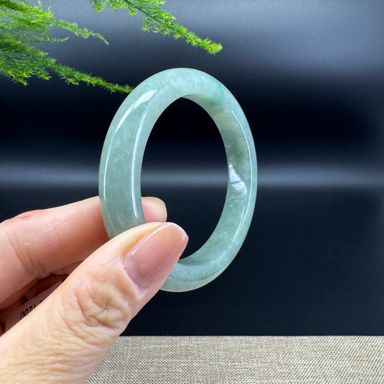 Genuine Burmese Oil Green Jade Jadeite Bangle Bracelet ( 55.8mm )