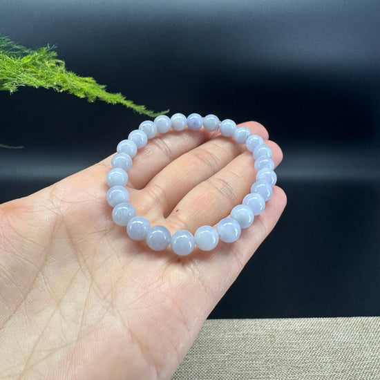 Natural Jadeite Jade Round Lavender Beads Bracelet ( 7.3 mm )