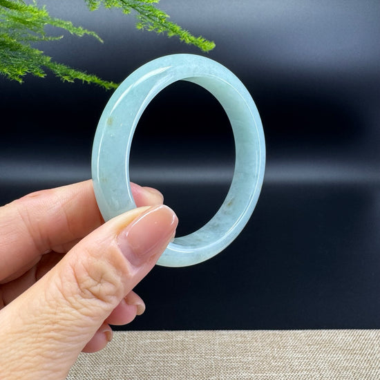 Genuine Burmese Icy Green Jade Jadeite Bangle Bracelet ( 55.9mm )