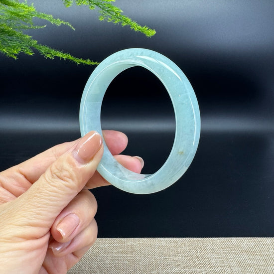 Genuine Burmese Icy Green Jade Jadeite Bangle Bracelet ( 55.9mm )