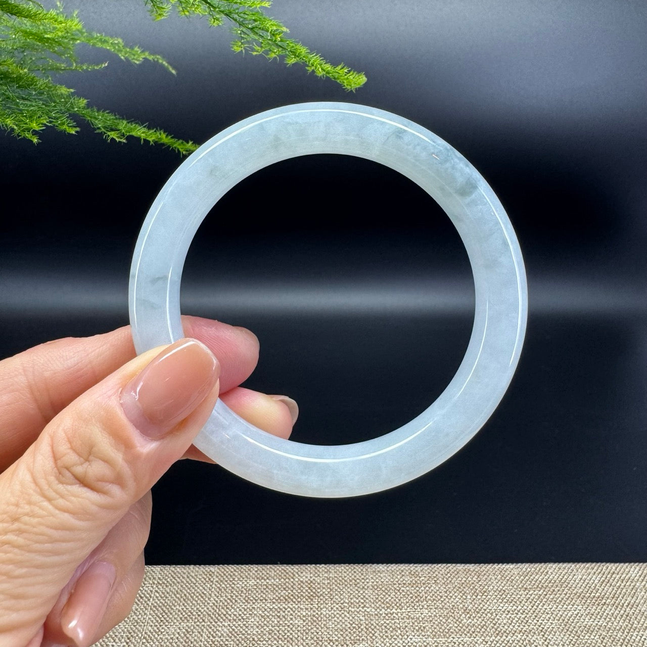 Genuine Burmese Icy Green Jade Jadeite Bangle Bracelet ( 55.5mm )