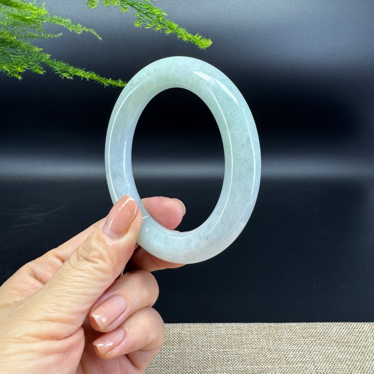 Genuine Burmese Green Jade Jadeite Bangle Bracelet (55.7mm)
