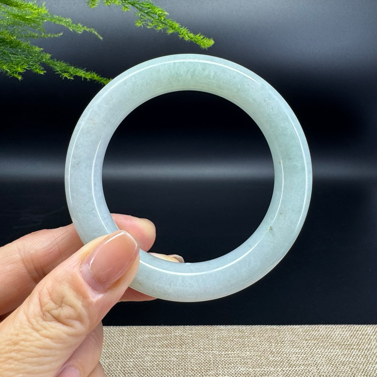 Genuine Burmese Green Jade Jadeite Bangle Bracelet (55.7mm)